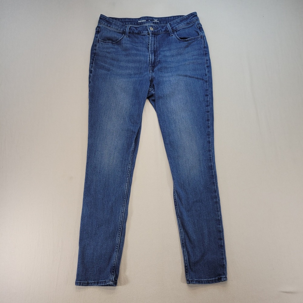 Old Navy Jeans Women 12 Blue Wow Super-Skinny High-Rise Stretch Denim Denim